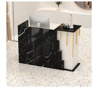 NQNFWCRJ Mostrador de Recepción Compacto Caja Registradora for Tienda de Ropa Estructura de Acero Inoxidable Chapado en Oro Almacenamiento de Dos Niveles con Cajón con Cerradura