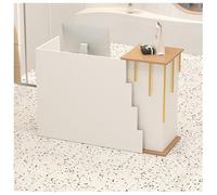 NQNFWCRJ Mostrador de Recepción Compacto Caja Registradora for Tienda de Ropa Estructura de Acero Inoxidable Chapado en Oro Almacenamiento de Dos Niveles con Cajón con Cerradura