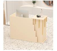 NQNFWCRJ Mostrador de Recepción Compacto Caja Registradora for Tienda de Ropa Estructura de Acero Inoxidable Chapado en Oro Almacenamiento de Dos Niveles con Cajón con Cerradura