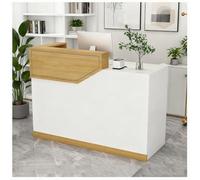 NQNFWCRJ Mostrador de Recepción Minimalista con Cajones con Cerradura Y Tiradores de Metal Mesa Mostradors Recepcións con Amplio Armario de Almacenamiento Y Puerta Instalación Sencilla