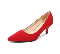 Nqpnrl Zapatos de corte sexy para mujer, talla grande, para boda, fiesta, trabajo, tacones altos, sin sexo, Red, 42.5 EU