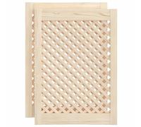 Nqyjm 2 puertas de armario con diseño de rejilla, 49,5 x 69 cm, madera maciza de pino para armario