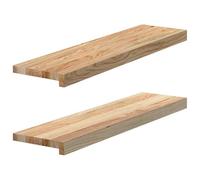 Nqyjm Alféizares de ventana 2 unidades sin tratar 80 x 20 x 2 cm madera maciza de roble para interior, dormitorio, salón