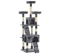 Nqyjm Árbol rascador para gatos con columnas de sisal, 170 cm, diseño de patas grises, muebles para gatos pequeños y grandes