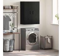 Nqyjm - Armario colgante con estantes y 2 puertas, mueble de pared, roble negro, 69,5 x 34 x 90 cm, madera de ingeniería, armario flotante para cocina, cuarto de baño, salón modelo 4