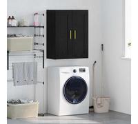 Nqyjm - Armario colgante con estantes y 2 puertas, mueble de pared, roble negro, 69,5 x 34 x 90 cm, madera de ingeniería, armario flotante para cocina, cuarto de baño, salón modelo 7