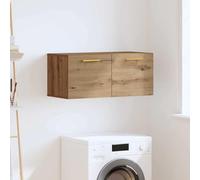 Nqyjm Armario de almacenamiento colgante con compartimentos para pared, montaje en pared, roble artesanal, 80 x 36,5 x 35 cm, armario flotante para cocina, baño, salón, modelo 1