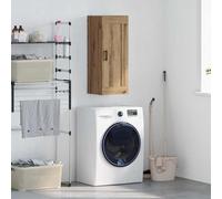 Nqyjm - Armario de almacenamiento colgante con estantes y puerta para pared, roble artesanal, 34,5 x 34 x 90 cm, pared armario flotante para cocina, cuarto de baño, salón modelo 3