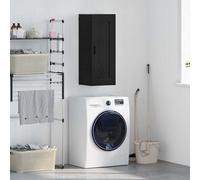 Nqyjm - Armario de almacenamiento colgante con estantes y puerta para pared, roble negro, 34,5 x 34 x 90 cm, madera de ingeniería, armario flotante para cocina, cuarto de baño, salón modelo 4