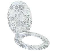 Nqyjm Asiento de inodoro de cierre suave, porcelana azul y blanco, 44 x 38 cm, asiento de inodoro con descenso automático, calidad estable, gran comodidad, fácil montaje
