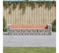 Nqyjm Banco jardín diseño gaviones Madera Abeto Douglas 287x71x65,5cm Banco de Jardín Exterior para Asiento de Parque y Patio