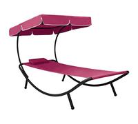 Nqyjm Baño de Sol, Cama de descanso al aire libre con toldo y almohada rosa, tumbona al aire libre, tumbona de playa relax para jardín, terraza, balcón y camping