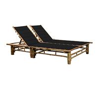 Nqyjm - Baño de sol con respaldo ajustable en 3 posiciones, tumbona para 2 personas con cojines de bambú, tumbona de playa, relax al aire libre para jardín, terraza, balcón modelo 6