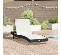 Nqyjm - Baño de sol con respaldo ajustable en 5 posiciones, tumbona, color blanco y negro, 197 x 70 x 82 cm, poliratán para exterior, tumbona de playa, para jardín, terraza, balcón