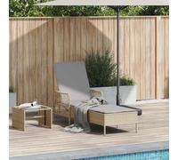 Nqyjm - Baño de sol con respaldo ajustable, tumbona, color beige y gris claro, 55 x 200 x 92 cm, poliratán para exterior, tumbona de playa, para jardín, terraza, balcón