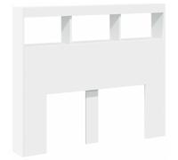 Nqyjm Cabecero de Cama con Estante de Almacenamiento Armario Cabecero de Cama con LED Blanco 120 x 17 x 102 cm para Sommier, Dormitorio, Interior