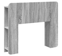 Nqyjm Cabecero de Cama con Estante de Almacenamiento Armario de cabecera Sonoma Gris Madera de Ingeniería para Sommier, Dormitorio, Interior