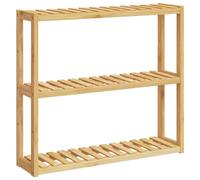 Nqyjm - Estantería de baño de 3 niveles de pared, 60 x 15 x 54 cm, bambú | Almacenamiento para sala de estar, WC invitados, Lavadero, Habitación
