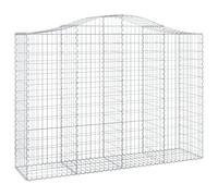 Nqyjm Gaviones para piedras de mampostería, gaviones con arco alto, 9 unidades, 200 x 50 x 140/160 cm, hierro galvanizado, gaviones de piedra, gaviones para pared de gaviones, jardín