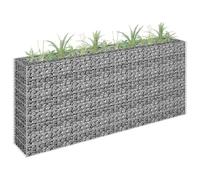Nqyjm - Jardinera de huerto al aire libre, cama elevada de Gabion de acero galvanizado 180x30x90 cm, bandeja de flores para cultivar plantas suculentas en jardín terraza balcón