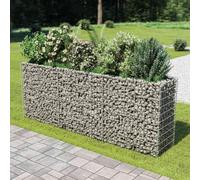 Nqyjm - Jardinera de huerto al aire libre, cama elevada de Gabion de acero galvanizado 270x50x100 cm, bandeja de flores para cultivar plantas suculentas en jardín terraza balcón