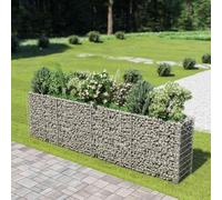 Nqyjm - Jardinera de huerto al aire libre, cama elevada de Gabion de acero galvanizado 360x50x100 cm, bandeja de flores para cultivar plantas suculentas en jardín terraza balcón