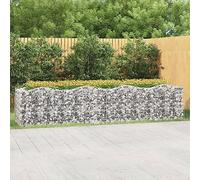 Nqyjm - Jardinera de huerto al aire libre, cama elevada de gaviones arqueada, 400x100x100 cm, hierro galvanizado, bandeja de flores para cultivar plantas suculentas en jardín, terraza y balcón