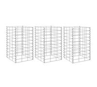 Nqyjm - Jardinera de huerto al aire libre camas elevadas de Gabion 3 piezas 30x30x50 cm de hierro para cultivar plantas suculentas en jardín terraza balcón