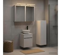 Nqyjm Juego de muebles de baño 4 unids blanco L3407463 | Estanterías y puertas, mueble de aseo para sala de estar, WC para invitados, Lavadero, Habitación