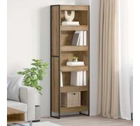 Nqyjm Librería 2 piezas artesanías roble 80 x 30 x 155 cm para salón, dormitorio, oficina, estudio LH3003043