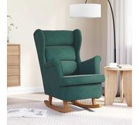 Nqyjm Mecedora para los oídos, color verde oscuro, terciopelo y madera maciza, sillón de lactancia, sillón de lectura, silla de relax, sillón moderno para salón, dormitorio, jardín, terraza