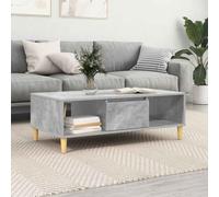 Nqyjm Mesa de café con puerta y compartimentos, color gris hormigón, 103,5 x 60 x 35 cm, material de madera, mesa funcional de salón, mesa auxiliar, mesa de sofá para salón, oficina