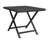 Nqyjm Mesa de comedor al aire libre, mesa plegable, color negro, 45 x 35 x 32 cm, resina trenzada para jardín, playa, balcón, terraza, camping
