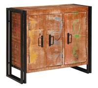 Nqyjm Mueble de almacenamiento aparador con puertas marrones madera reciclada maciza y metal armario lateral armario de comedor para cocina, sala de estar, dormitorio