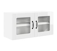 Nqyjm - Mueble de almacenamiento colgante con estantes y 2 puertas, armario de cocina, color blanco brillante, 80 x 31 x 40 cm, armario flotante, pared armario para cuarto de baño, salón modelo 1