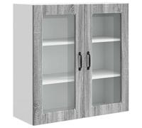 Nqyjm - Mueble de almacenamiento colgante con estantes y 2 puertas, armario de cocina, color gris Sonoma 80 x 31 x 80 cm, armario flotante, pared armario para cuarto de baño, salón, modelo 1