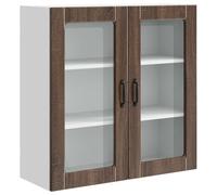Nqyjm - Mueble de almacenamiento colgante con estantes y 2 puertas, armario de cocina, roble, marrón, 80 x 31 x 80 cm, madera de ingeniería, armario flotante, pared para salón, modelo 1
