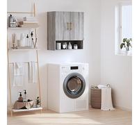 Nqyjm - Mueble de almacenamiento colgante con estantes y 2 puertas, armario de pared Sonoma gris, 60 x 31 x 70 cm, madera de ingeniería, pared armario flotante para cocina, salón modelo 2