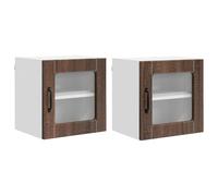 Nqyjm - Mueble de almacenamiento colgante con estantes y puerta armario de cocina, juego de 2 roble, marrón, 40 x 31 x 40 cm, armario flotante, pared armario para cuarto de baño, salón modelo 1