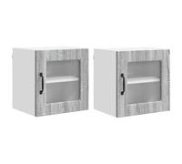 Nqyjm - Mueble de almacenamiento colgante con estantes y puerta armario de cocina, juego de 2 unidades, color gris Sonoma 40 x 31 x 40 cm, armario flotante para cuarto de baño, salón modelo 1