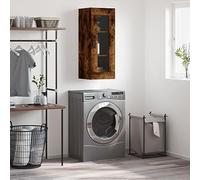 Nqyjm Mueble de almacenamiento colgante con estantes y puerta armario de pared roble ahumado 34,5 x 34 x 90 cm, armario flotante, pared armario para cocina, cuarto de baño, salón modelo 5