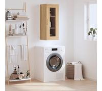 Nqyjm Mueble de almacenamiento colgante con estantes y puerta armario de pared roble Sonoma 34,5 x 34 x 90 cm, armario flotante, pared para cocina, cuarto de baño, salón modelo 6