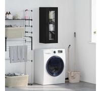 Nqyjm - Mueble de almacenamiento colgante con estantes y puerta de mueble de pared, roble negro, 34,5 x 34 x 90 cm, armario flotante, pared para cocina, cuarto de baño, salón modelo 3