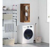 Nqyjm - Mueble de almacenamiento colgante con estantes y puerta para mueble de pared, madera antigua, 34,5 x 34 x 90 cm, armario flotante para cocina, cuarto de baño, salón modelo 2