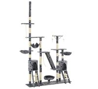 Nqyjm Rascador para gatos de sisal, 230-250 cm, diseño de patas grises para gatos pequeños y grandes