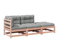 Nqyjm Set de sofás jardín 3 pzas con Cojines Madera Abeto Douglas Sillón de Exterior, Sofá Modular, Asiento para Patio Terraza Balcón Douglas Natural L329H833