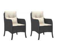 Nqyjm - Silla de exterior, sillas de jardín con cojines, 2 unidades, color negro, resina trenzada para jardín, playa, balcón, terraza, camping Model 1