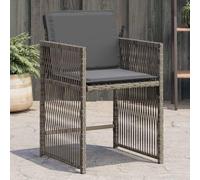 Nqyjm - Silla de exterior, sillas de jardín con cojines, 4 unidades, color gris resina trenzada para jardín, playa, balcón, terraza, camping modelo 7