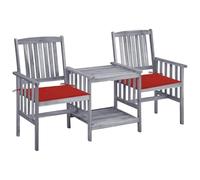 Nqyjm - Silla de exterior, sillas de jardín con mesa de té y cojines de acacia para jardín, playa, balcón, terraza, camping modelo 19