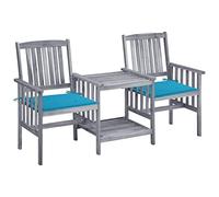 Nqyjm - Silla de exterior, sillas de jardín con mesa de té y cojines de acacia para jardín, playa, balcón, terraza, camping modelo 17